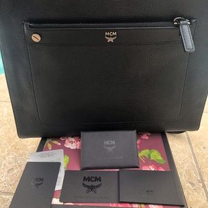 New MCM authentic black messenger